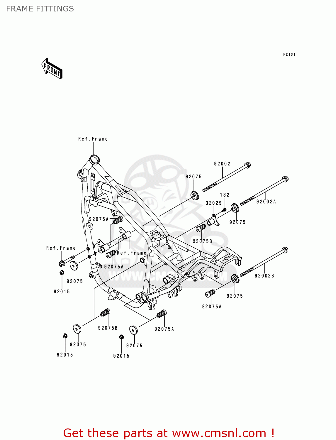 FRAME FITTINGS VN750A15 VULCAN 750 1999 USA CALIFORNIA