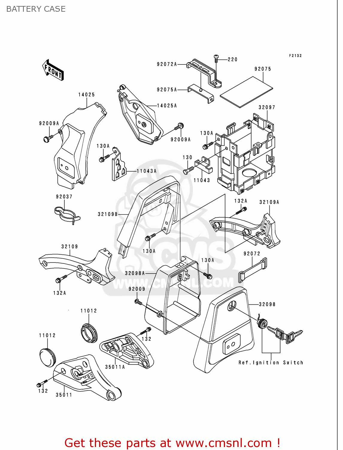 BATTERY CASE VN750A15 VULCAN 750 1999 USA CALIFORNIA