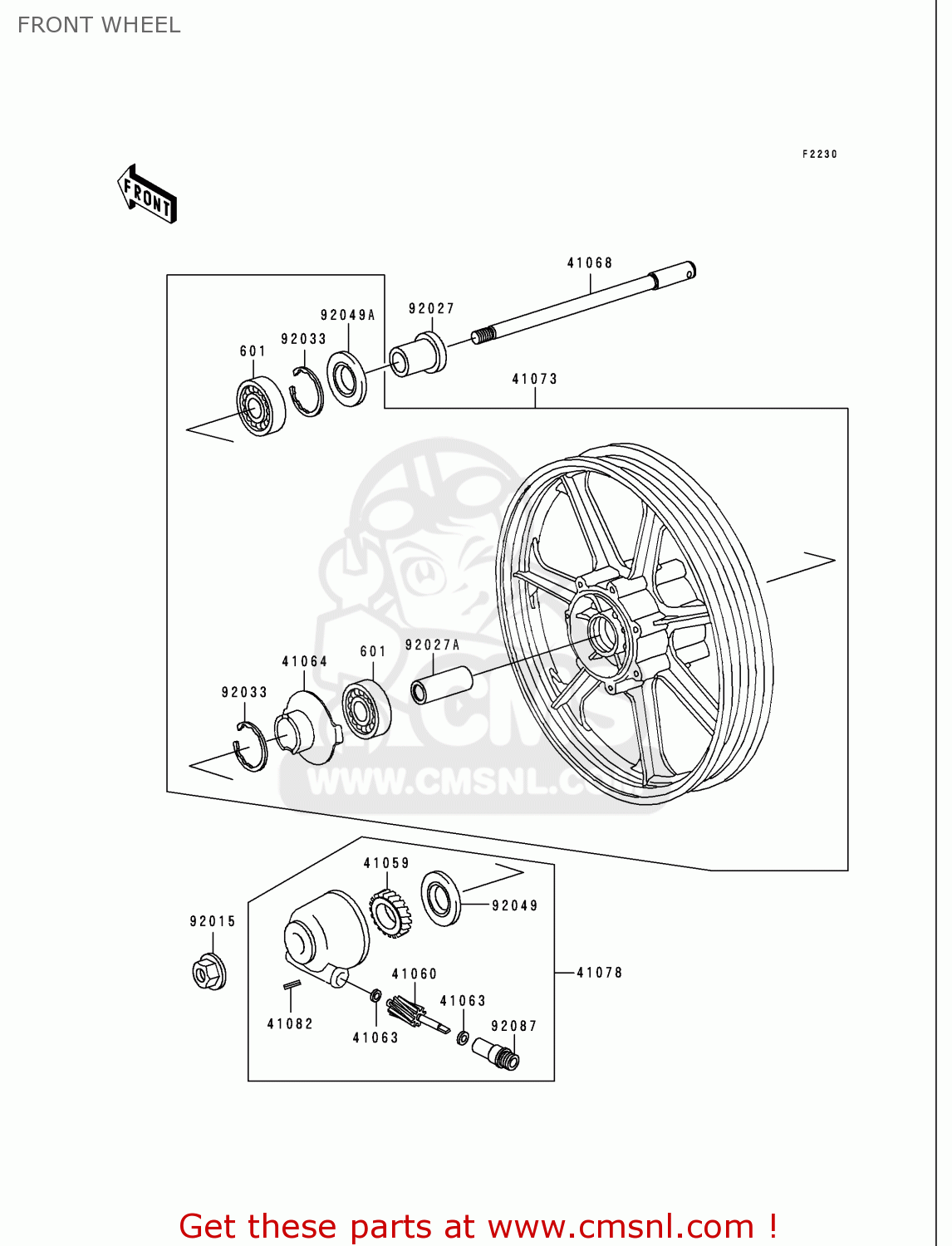 FRONT WHEEL VN750A15 VULCAN 750 1999 USA CALIFORNIA