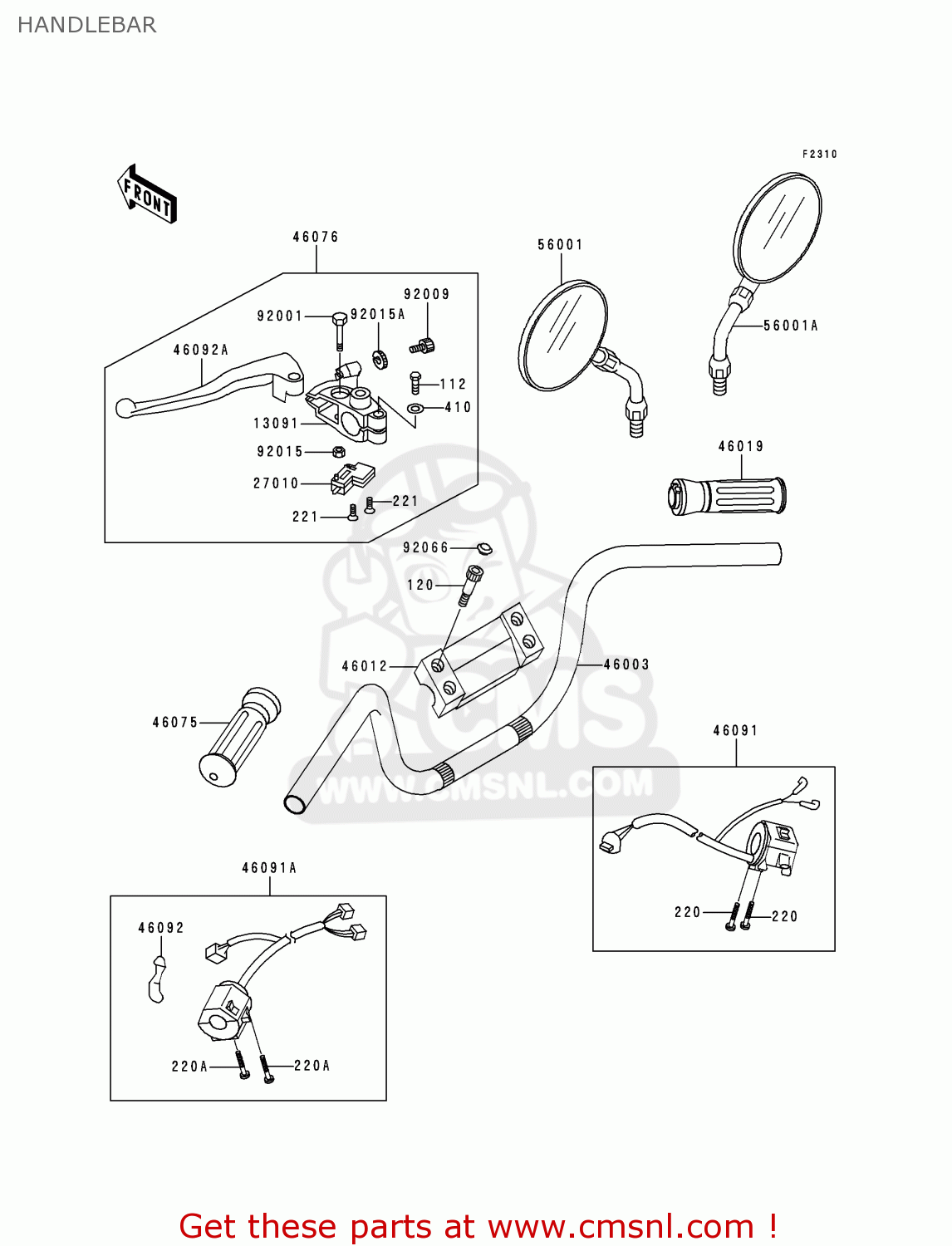 HANDLEBAR VN750A15 VULCAN 750 1999 USA CALIFORNIA