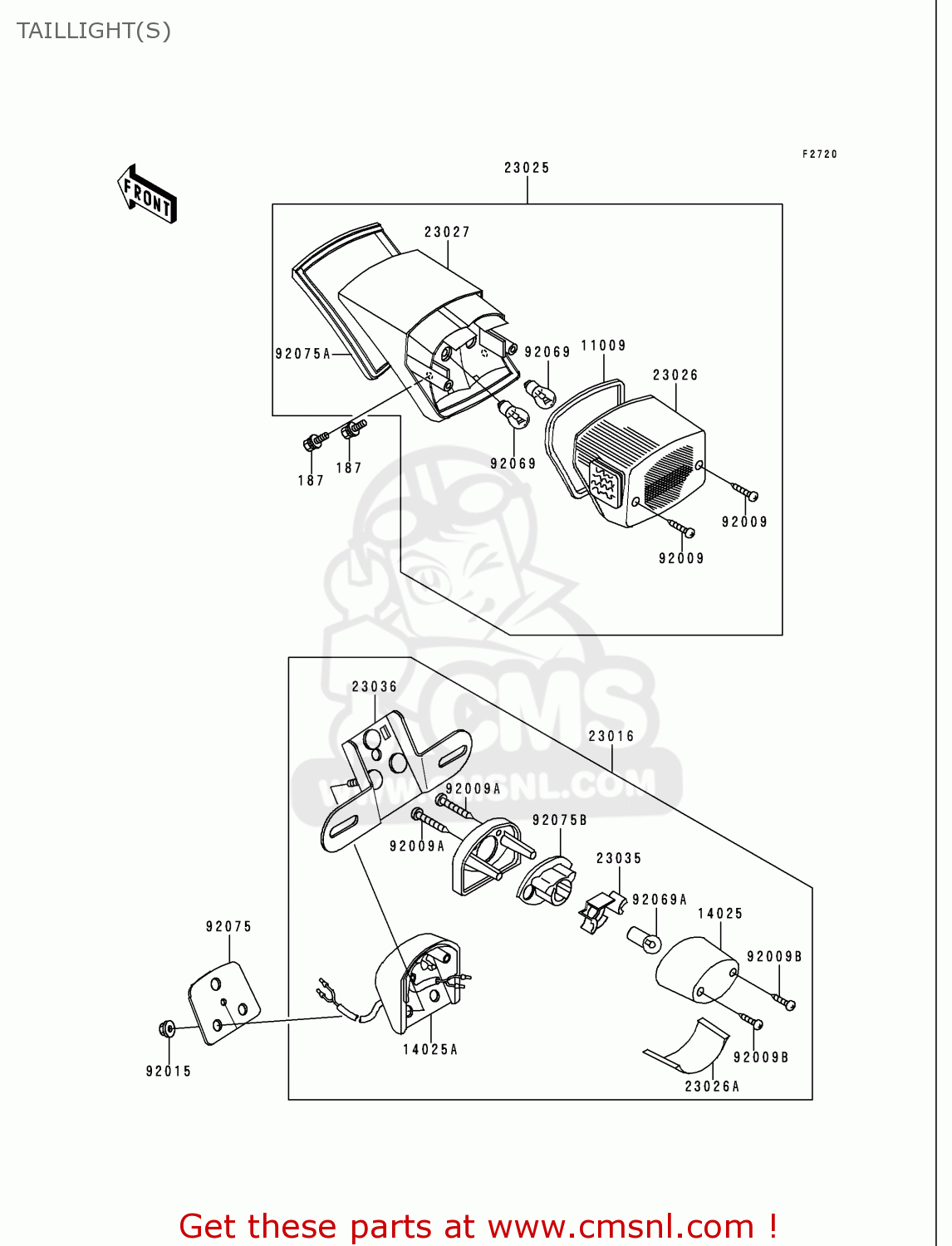 TAILLIGHT(S) VN750A15 VULCAN 750 1999 USA CALIFORNIA
