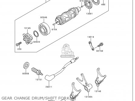 GEAR CHANGE DRUM/SHIFT FORK(S) - VN750A15 VULCAN 750 1999 USA CALIFORNIA