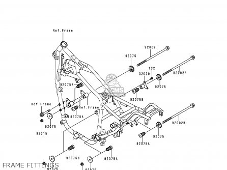 FRAME FITTINGS - VN750A15 VULCAN 750 1999 USA CALIFORNIA