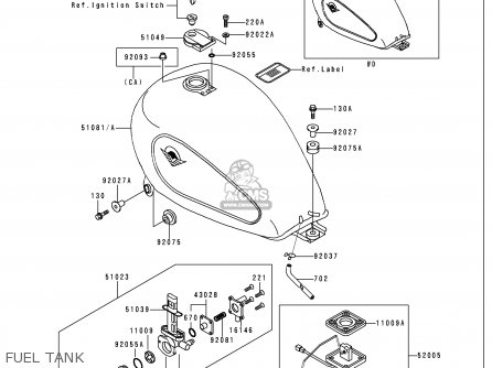 FUEL TANK - VN750A15 VULCAN 750 1999 USA CALIFORNIA