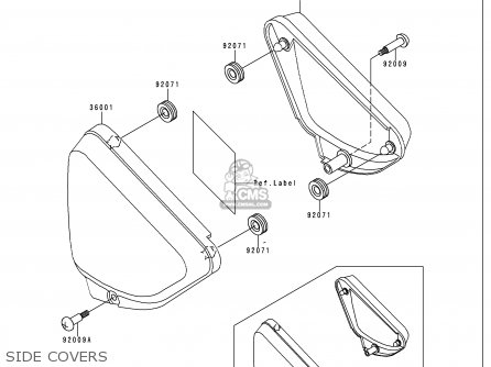SIDE COVERS - VN750A15 VULCAN 750 1999 USA CALIFORNIA