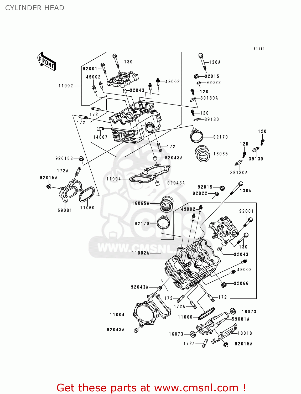 CYLINDER HEAD VN750A16 VULCAN 750 2000 USA CALIFORNIA