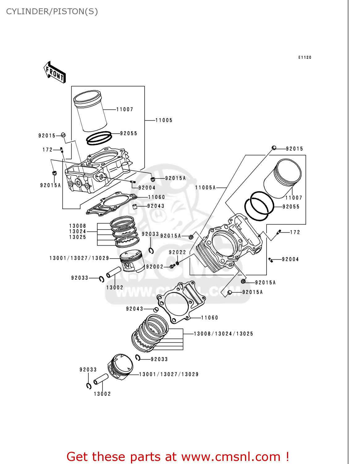 CYLINDER/PISTON(S) VN750A16 VULCAN 750 2000 USA CALIFORNIA