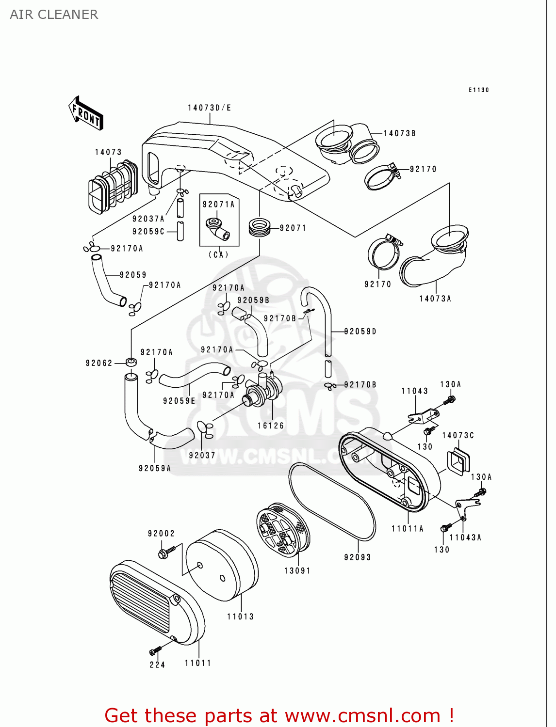 AIR CLEANER VN750A16 VULCAN 750 2000 USA CALIFORNIA