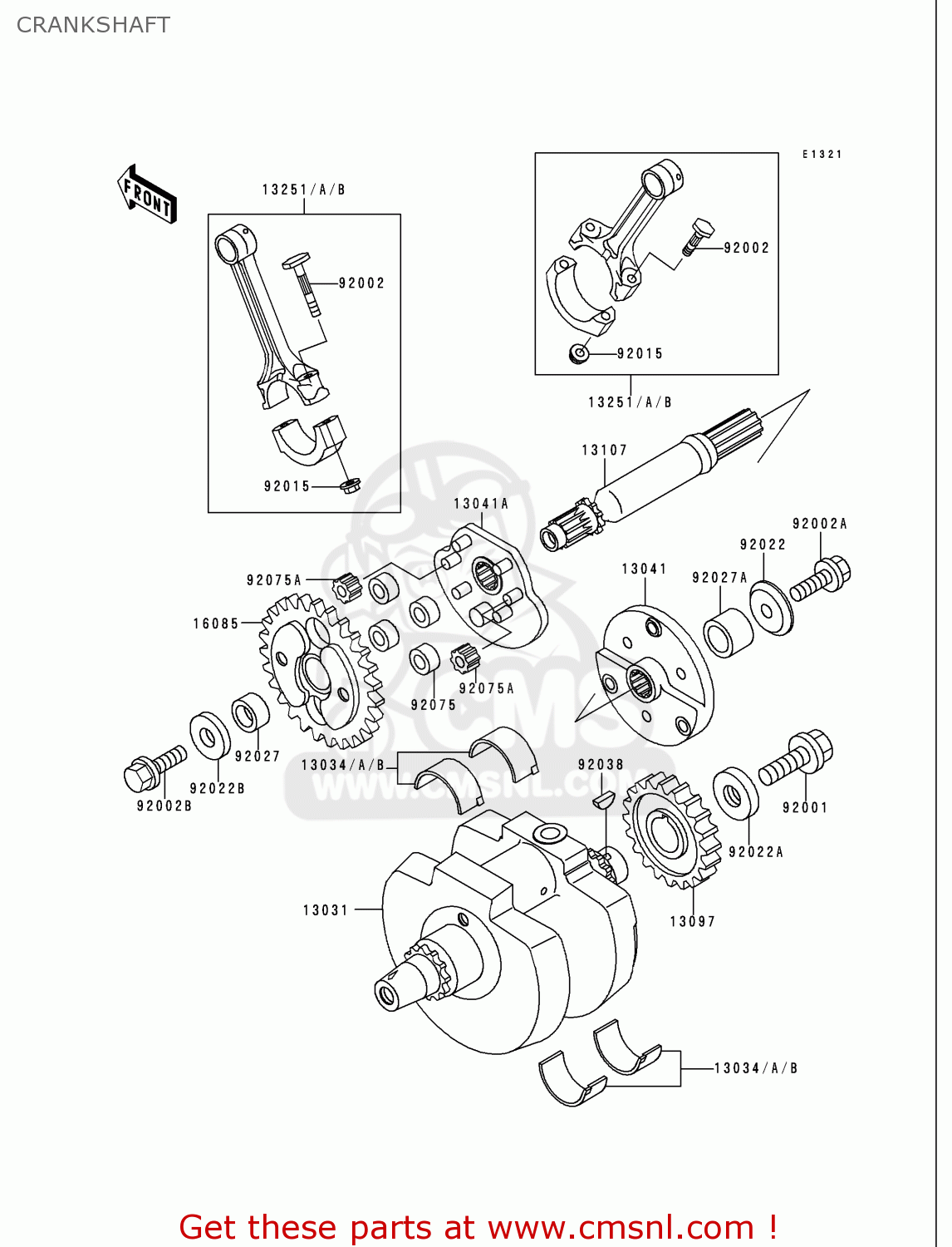 CRANKSHAFT VN750A16 VULCAN 750 2000 USA CALIFORNIA
