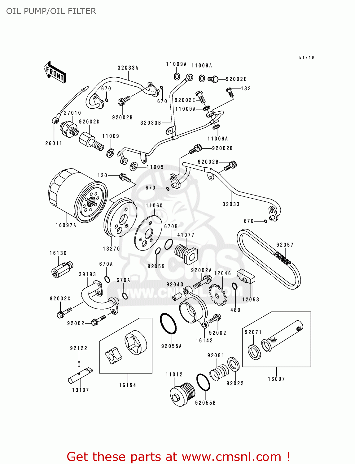 OIL PUMP/OIL FILTER VN750A16 VULCAN 750 2000 USA CALIFORNIA