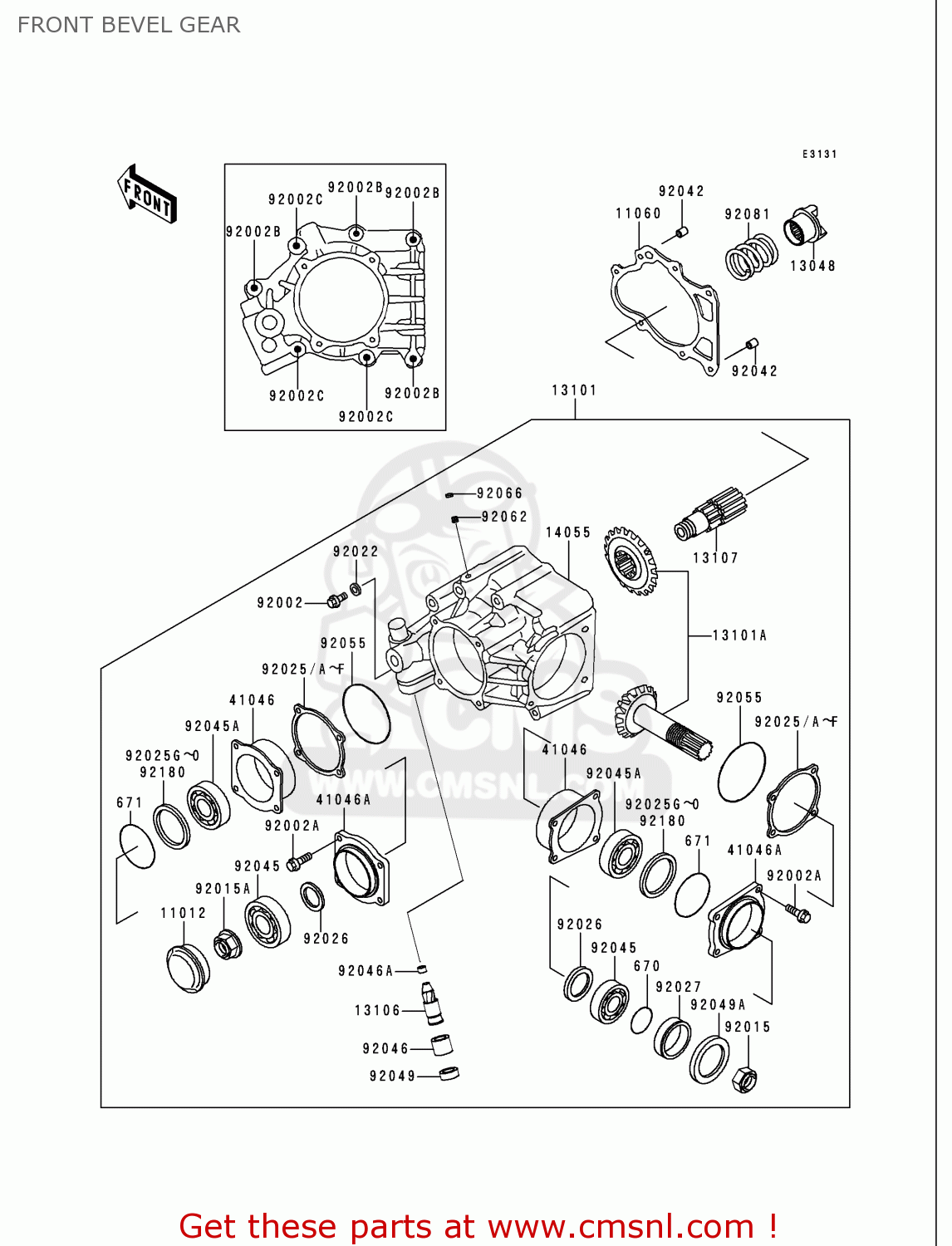 FRONT BEVEL GEAR VN750A16 VULCAN 750 2000 USA CALIFORNIA