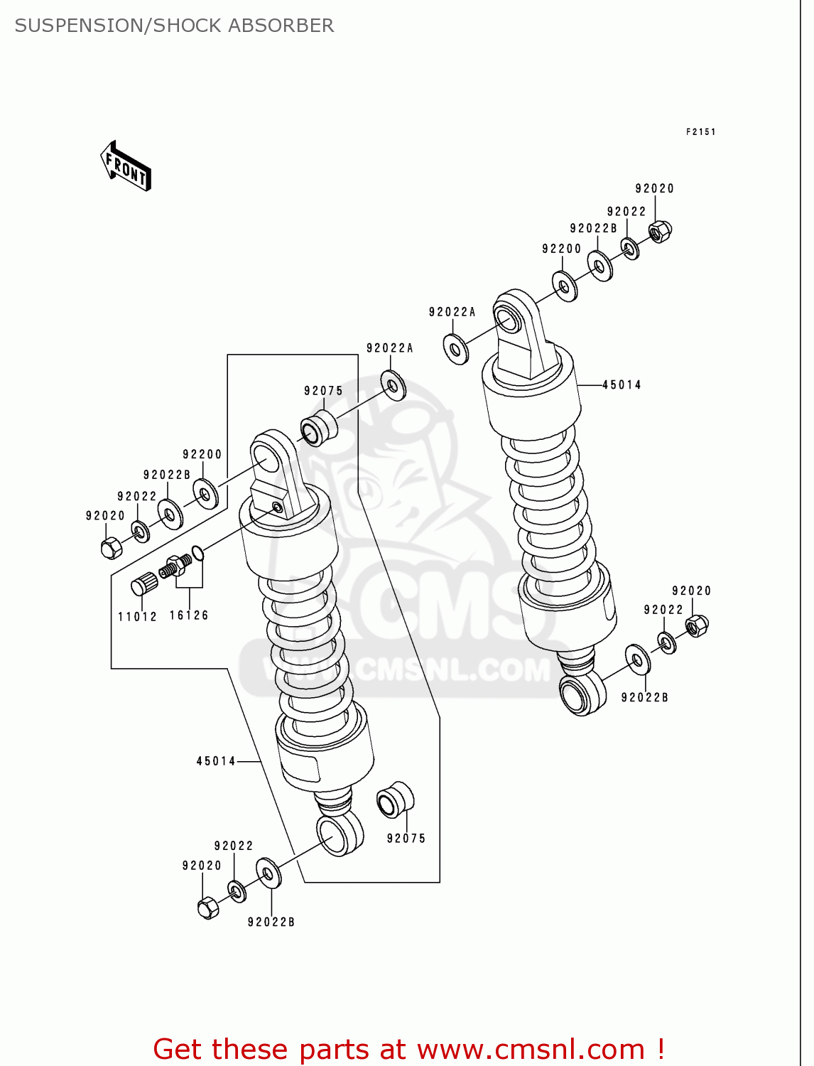 SUSPENSION/SHOCK ABSORBER VN750A16 VULCAN 750 2000 USA CALIFORNIA