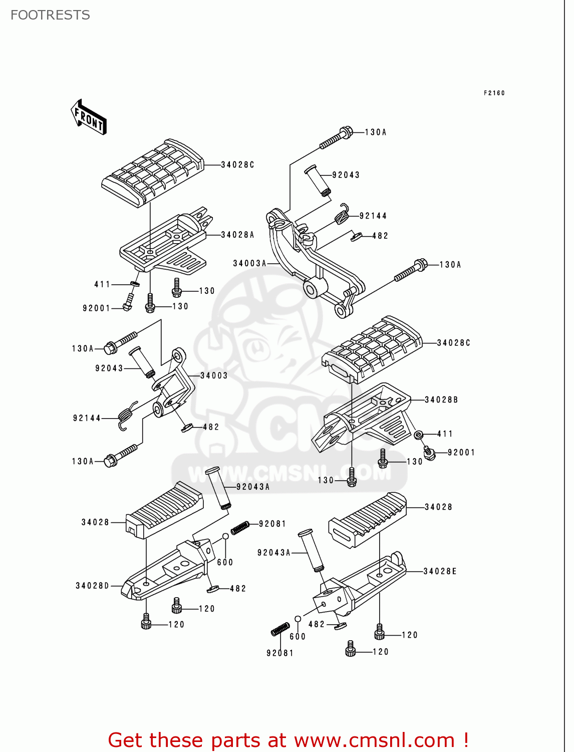 FOOTRESTS VN750A16 VULCAN 750 2000 USA CALIFORNIA