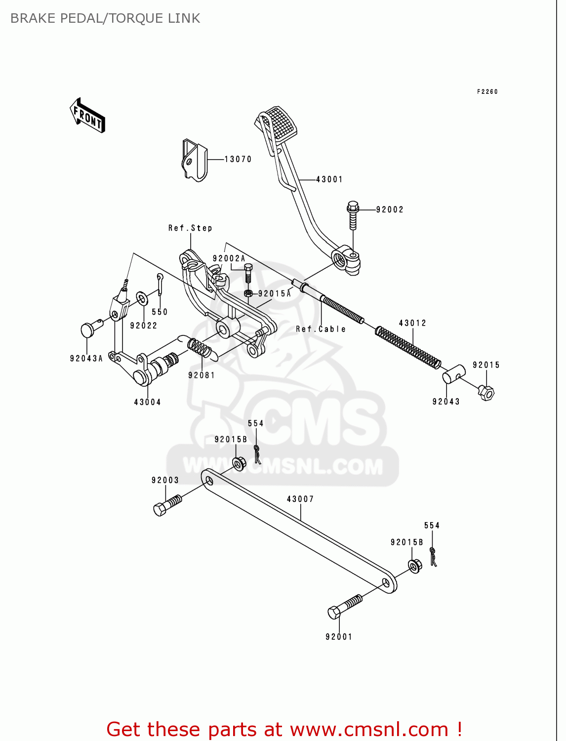 BRAKE PEDAL/TORQUE LINK VN750A16 VULCAN 750 2000 USA CALIFORNIA