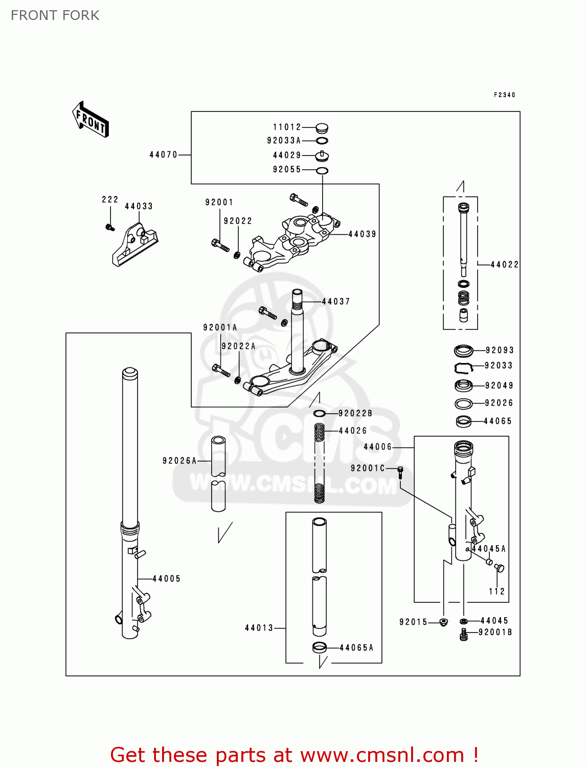 FRONT FORK VN750A16 VULCAN 750 2000 USA CALIFORNIA
