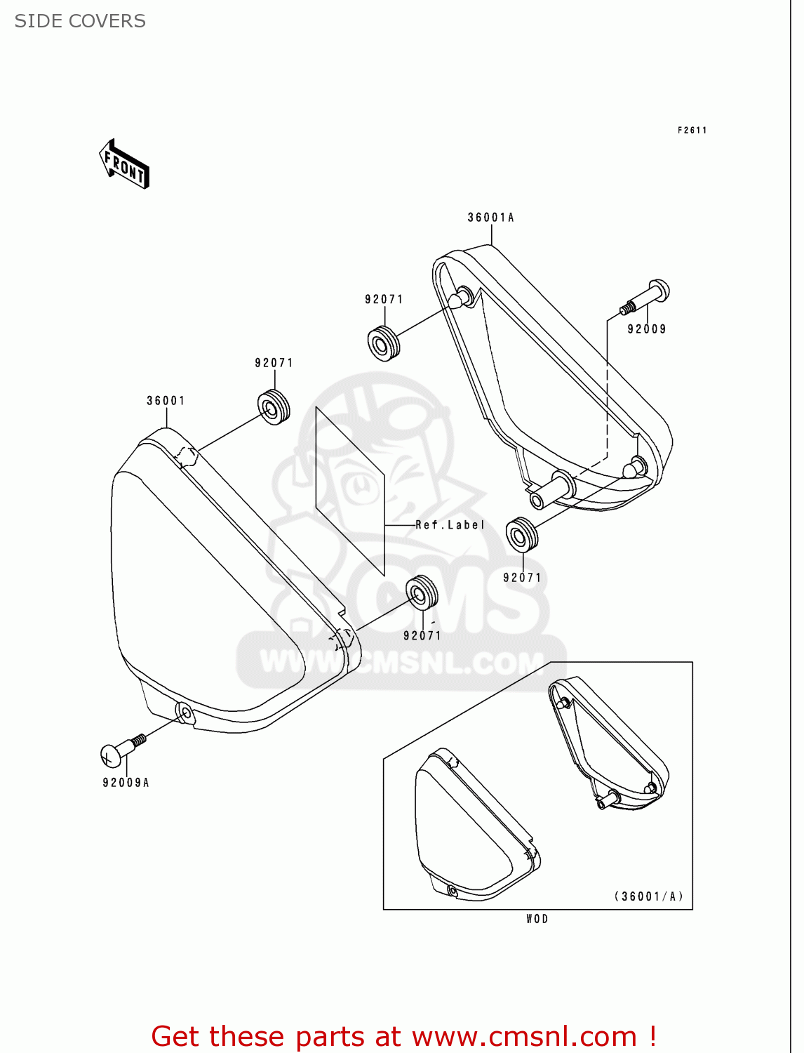 SIDE COVERS VN750A16 VULCAN 750 2000 USA CALIFORNIA