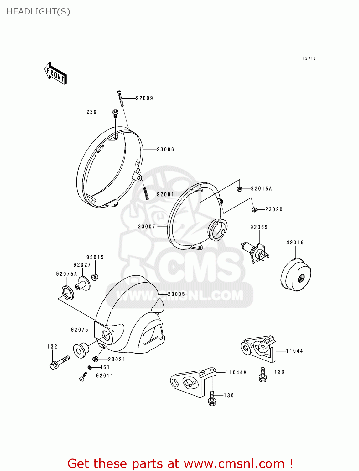 HEADLIGHT(S) VN750A16 VULCAN 750 2000 USA CALIFORNIA