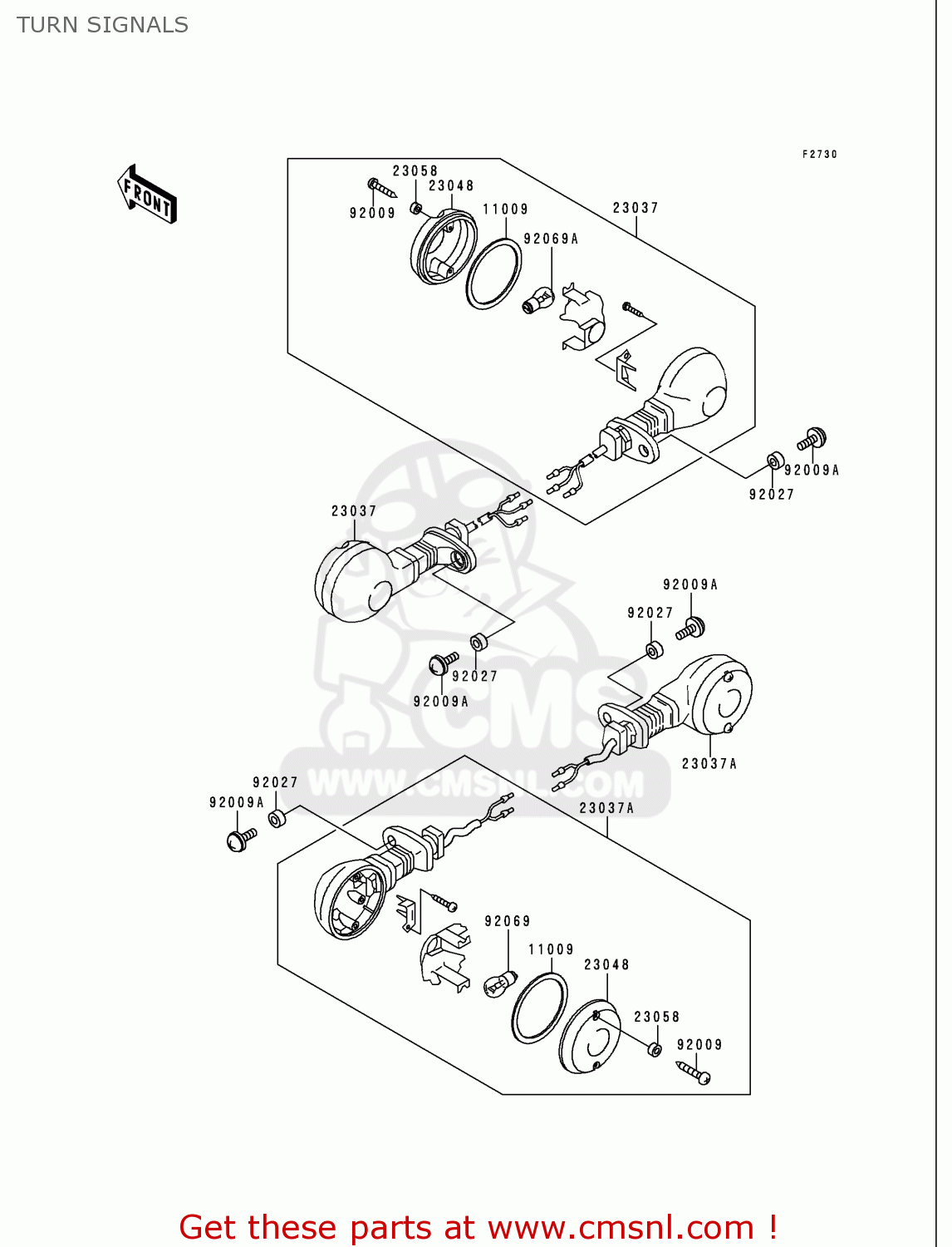 TURN SIGNALS VN750A16 VULCAN 750 2000 USA CALIFORNIA