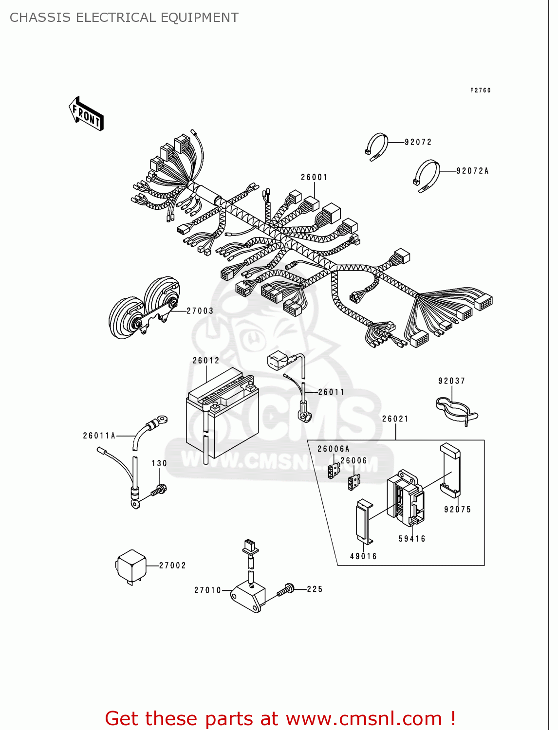 CHASSIS ELECTRICAL EQUIPMENT VN750A16 VULCAN 750 2000 USA CALIFORNIA