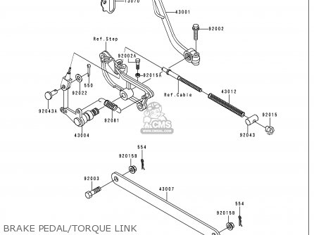 BRAKE PEDAL/TORQUE LINK - VN750A16 VULCAN 750 2000 USA CALIFORNIA