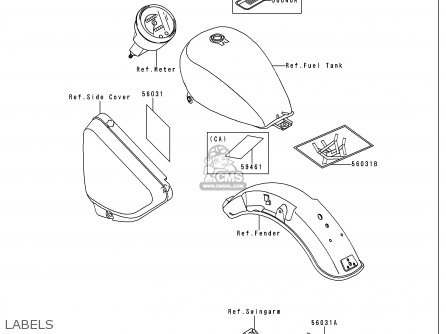 LABELS - VN750A16 VULCAN 750 2000 USA CALIFORNIA
