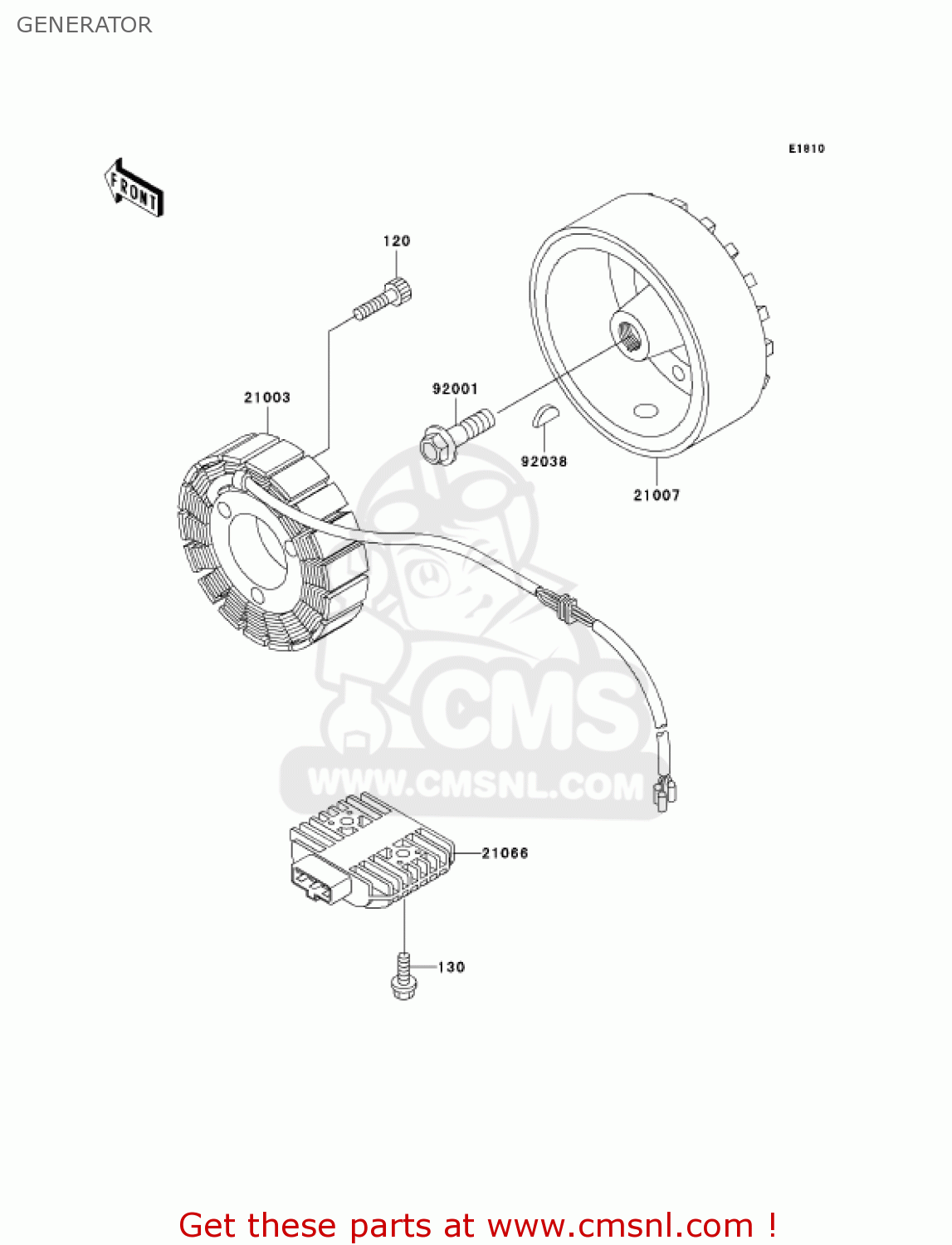 GENERATOR VN750A17 VULCAN 750 2001 USA CALIFORNIA