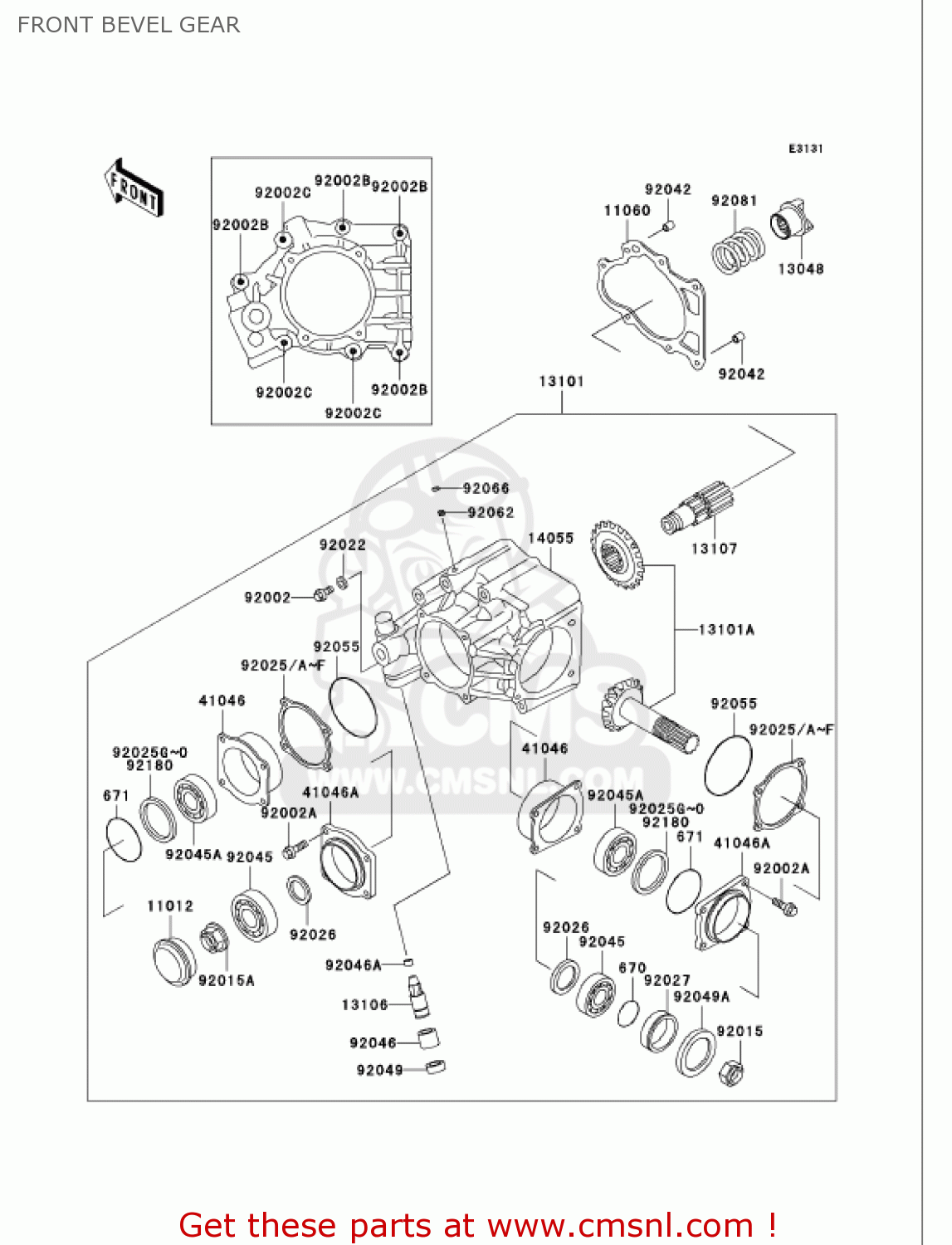 FRONT BEVEL GEAR VN750A17 VULCAN 750 2001 USA CALIFORNIA