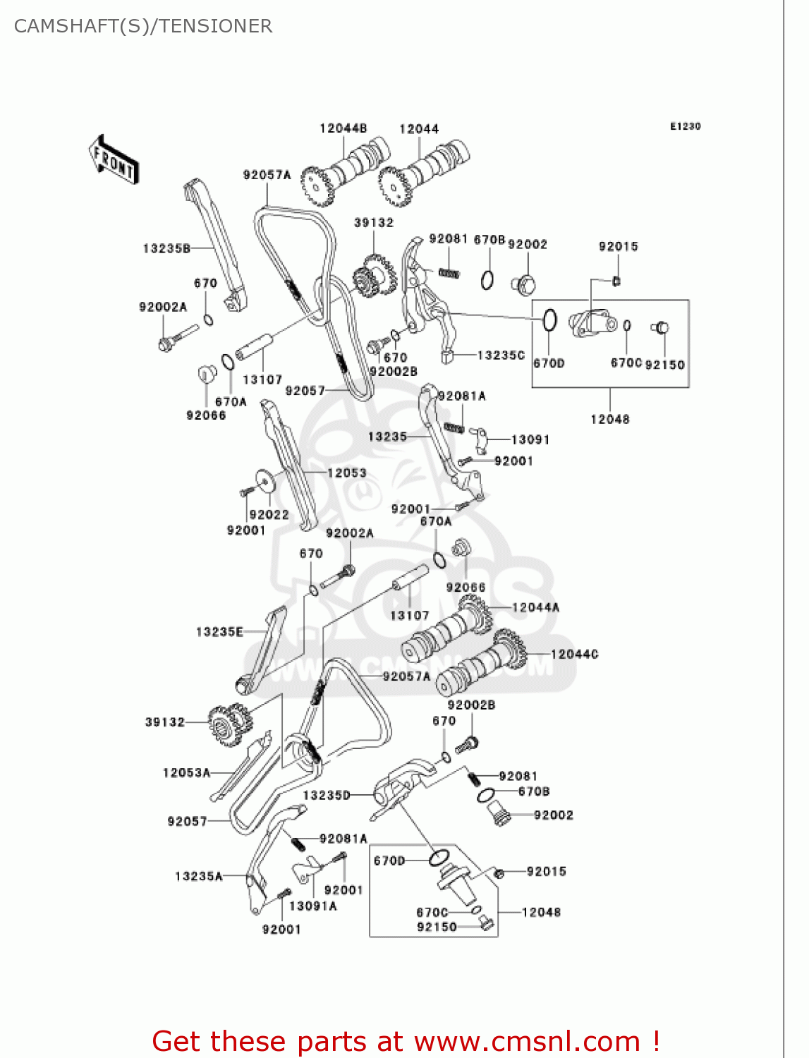CAMSHAFT(S)/TENSIONER VN750A17 VULCAN 750 2001 USA CALIFORNIA