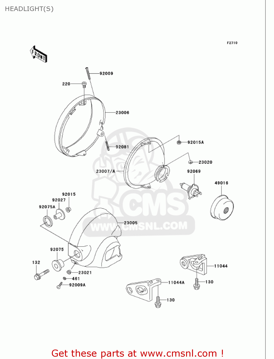 HEADLIGHT(S) VN750A17 VULCAN 750 2001 USA CALIFORNIA