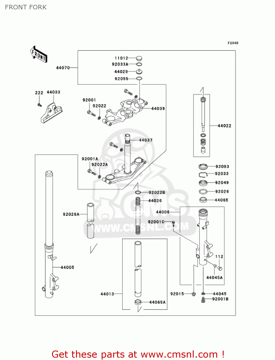 FRONT FORK VN750A17 VULCAN 750 2001 USA CALIFORNIA