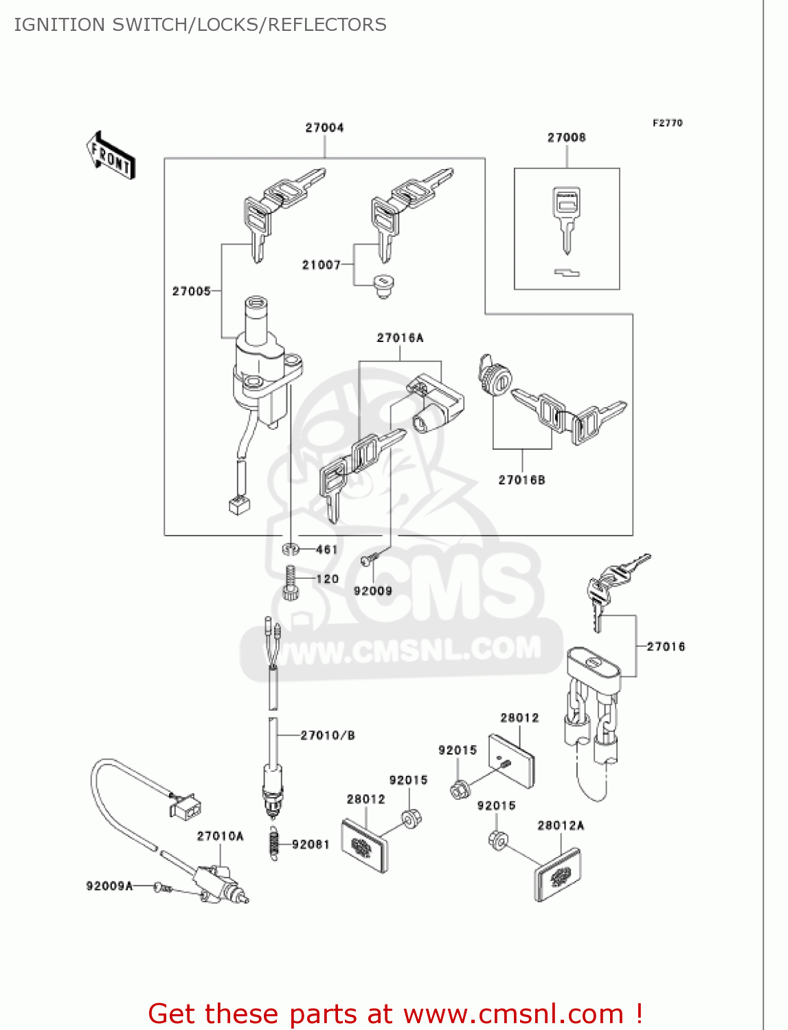 IGNITION SWITCH/LOCKS/REFLECTORS VN750A17 VULCAN 750 2001 USA CALIFORNIA
