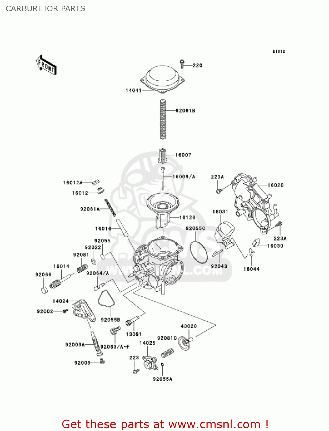 CARBURETOR PARTS VN750A17 VULCAN 750 2001 USA CALIFORNIA
