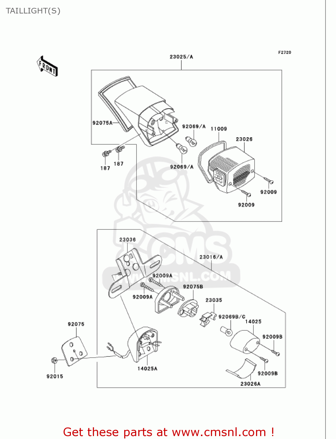 TAILLIGHT(S) VN750A17 VULCAN 750 2001 USA CALIFORNIA