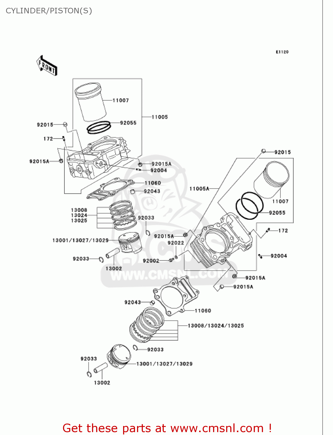 CYLINDER/PISTON(S) VN750A17 VULCAN 750 2001 USA CALIFORNIA