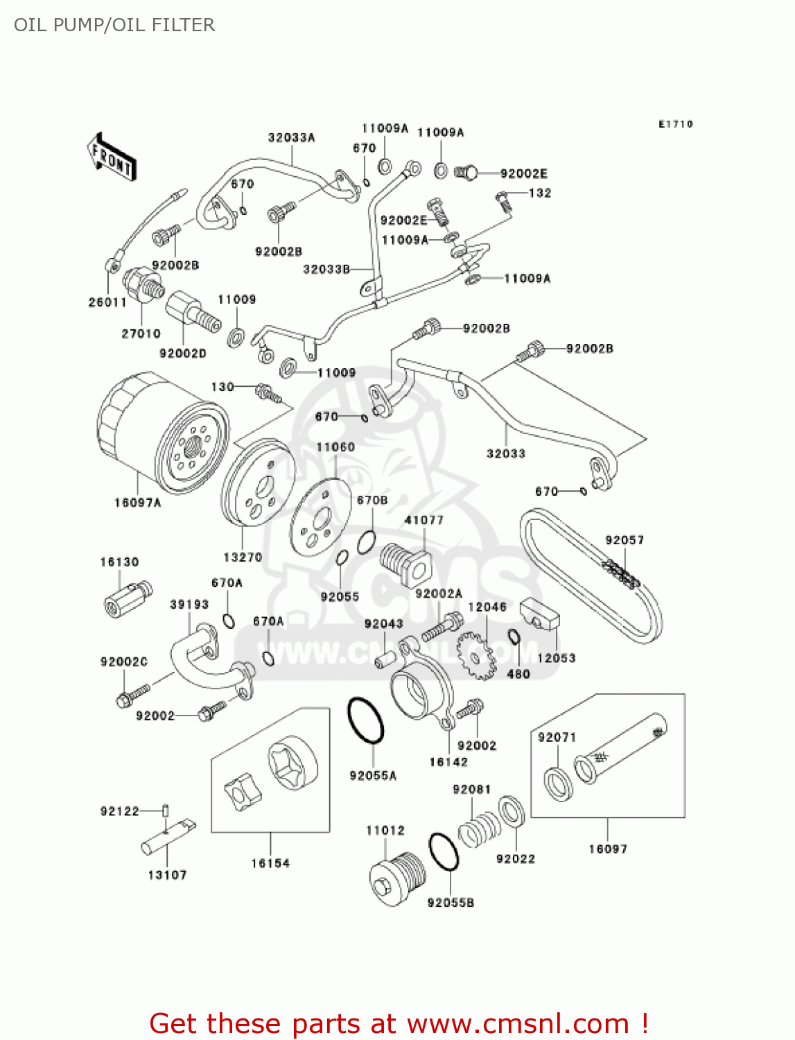 OIL PUMP/OIL FILTER VN750A17 VULCAN 750 2001 USA CALIFORNIA