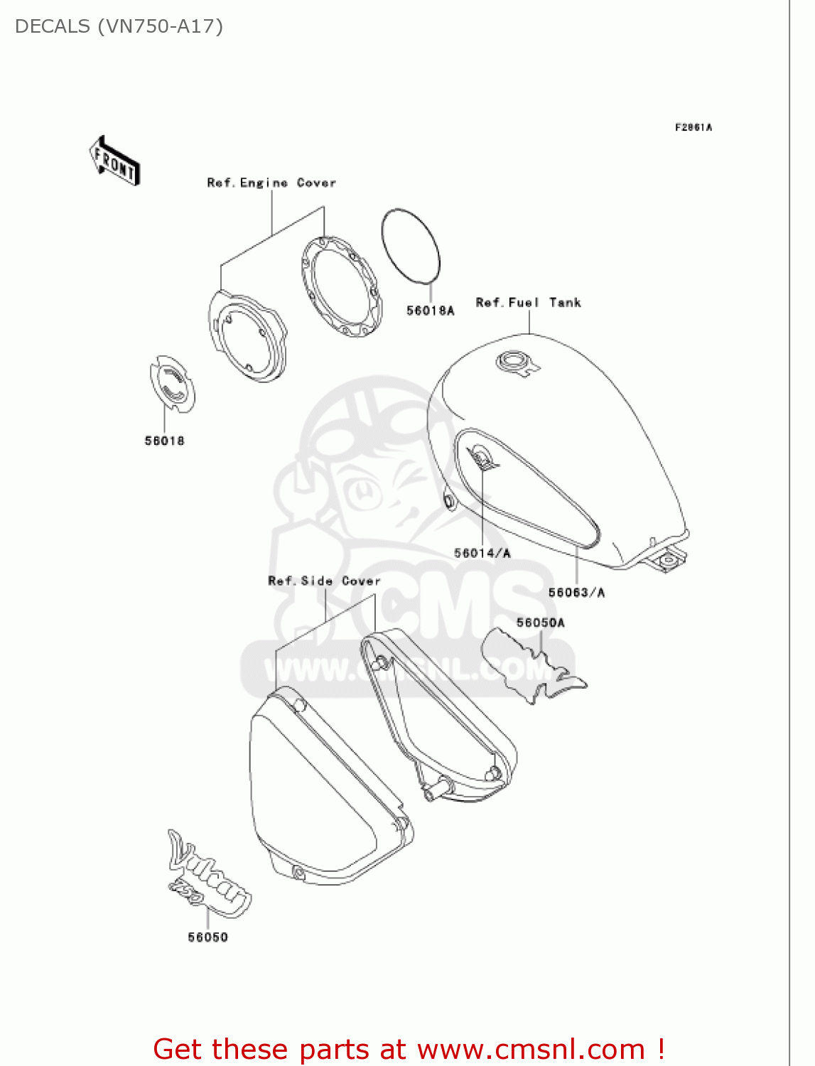 DECALS (VN750-A17) VN750A17 VULCAN 750 2001 USA CALIFORNIA