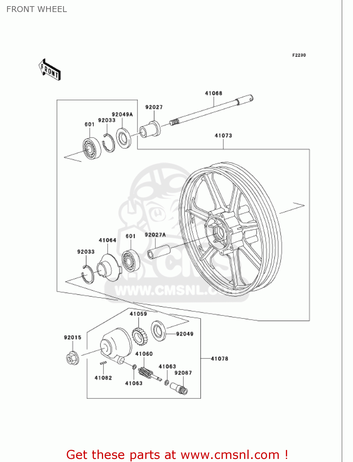 FRONT WHEEL VN750A17 VULCAN 750 2001 USA CALIFORNIA