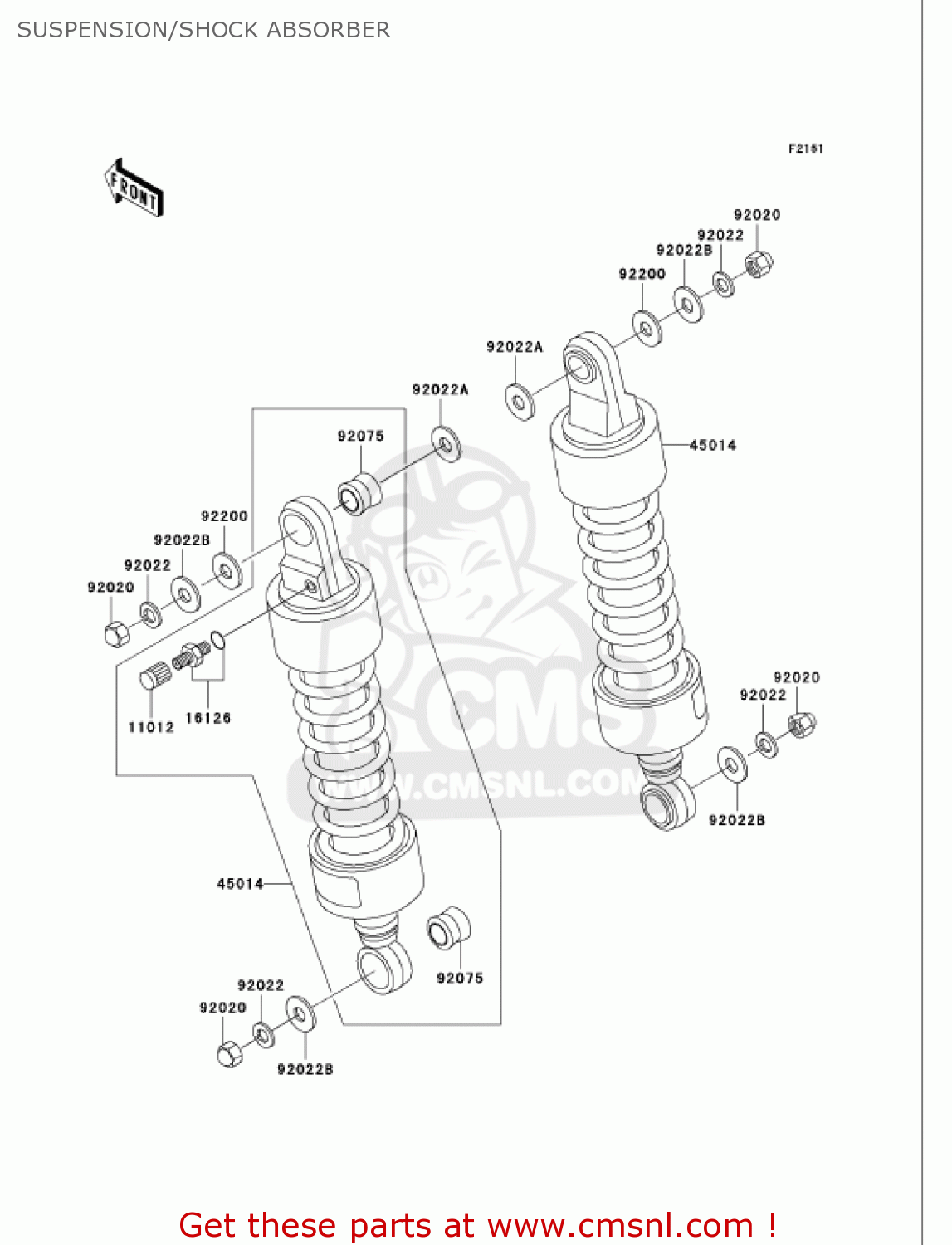 SUSPENSION/SHOCK ABSORBER VN750A17 VULCAN 750 2001 USA CALIFORNIA
