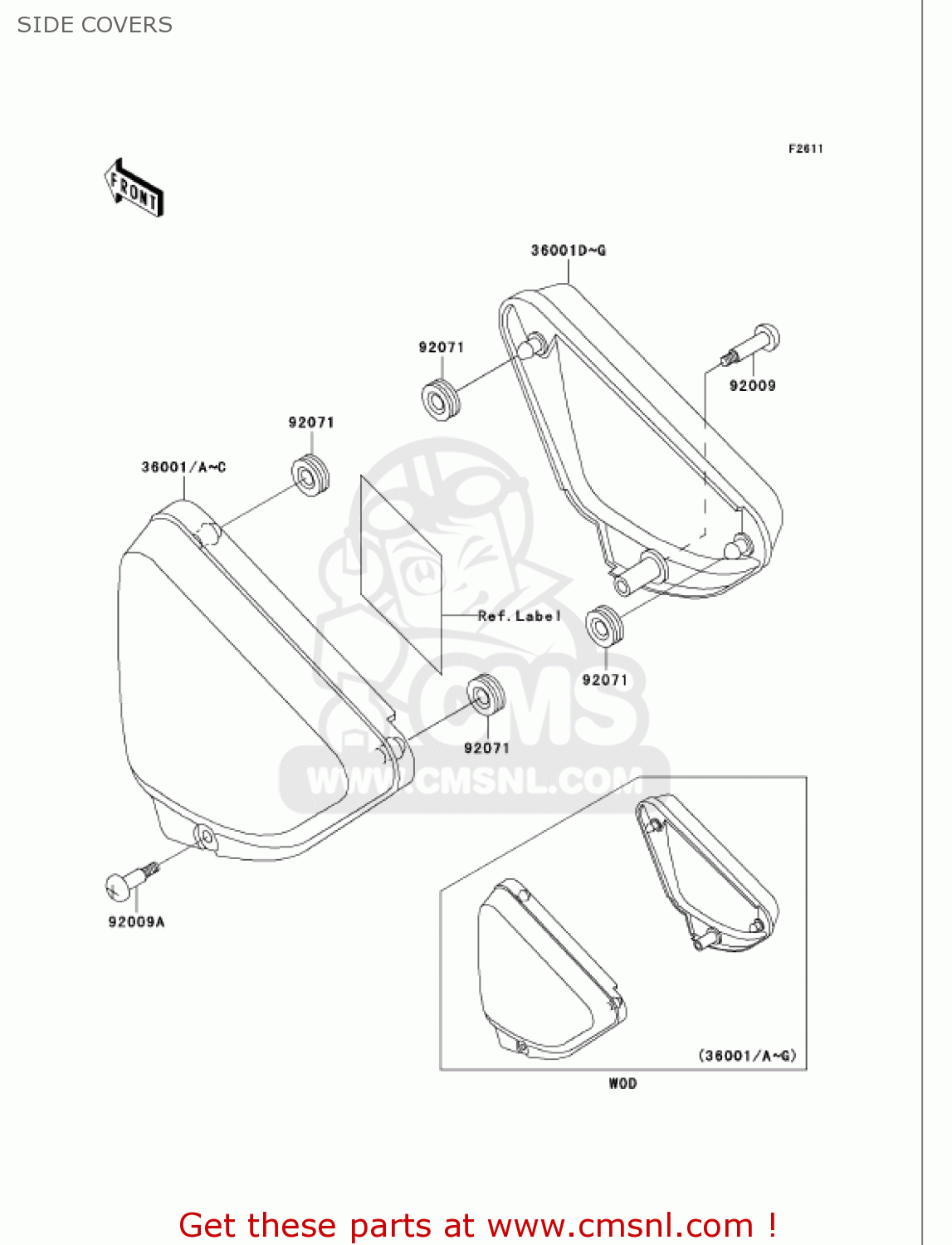 SIDE COVERS VN750A17 VULCAN 750 2001 USA CALIFORNIA