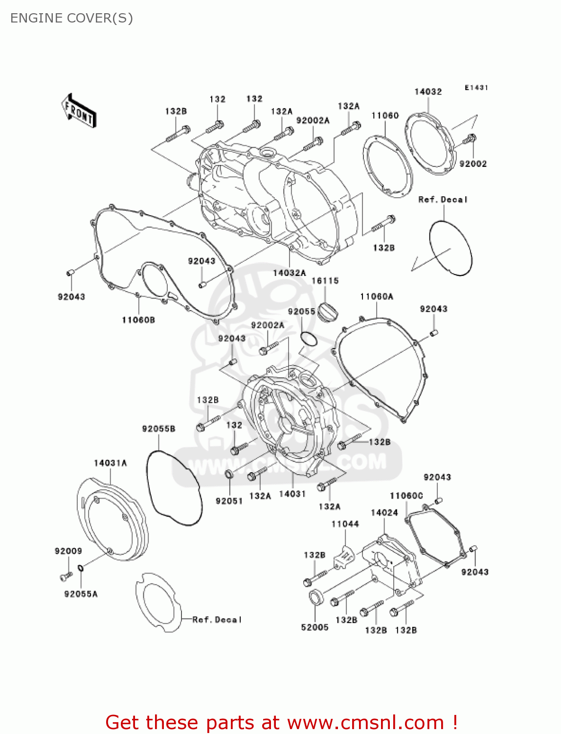ENGINE COVER(S) VN750A17 VULCAN 750 2001 USA CALIFORNIA