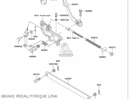 BRAKE PEDAL/TORQUE LINK - VN750A17 VULCAN 750 2001 USA CALIFORNIA