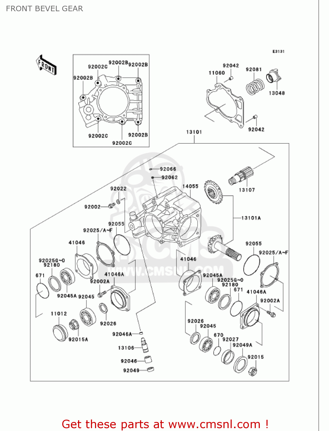 FRONT BEVEL GEAR VN750A18 VULCAN 750 2002 USA CALIFORNIA