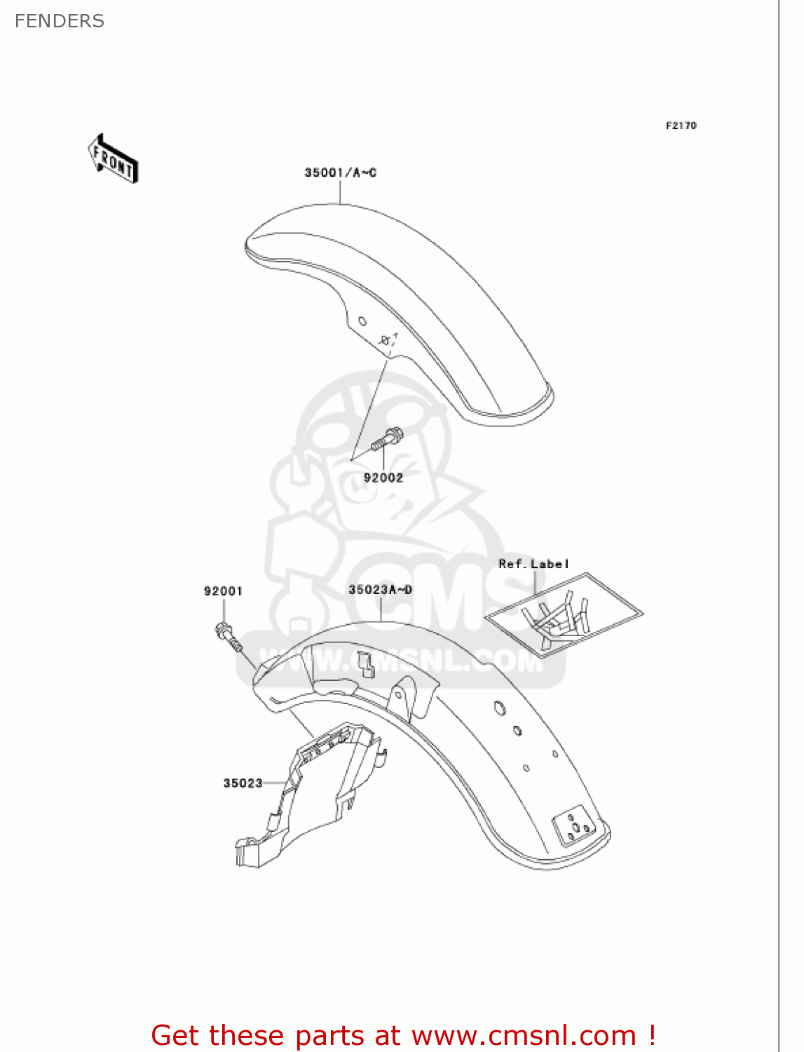 FENDERS VN750A18 VULCAN 750 2002 USA CALIFORNIA