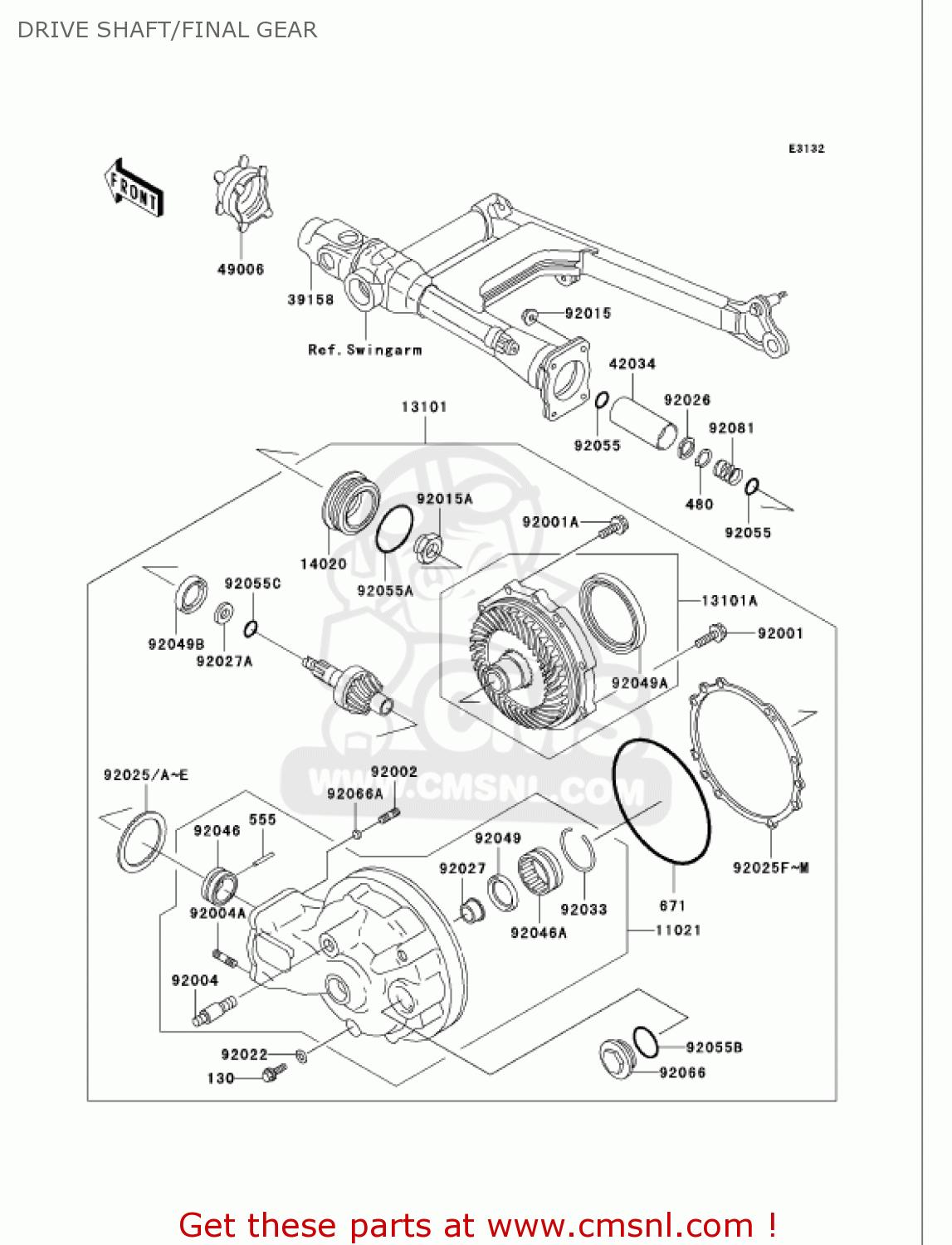 DRIVE SHAFT/FINAL GEAR VN750A18 VULCAN 750 2002 USA CALIFORNIA