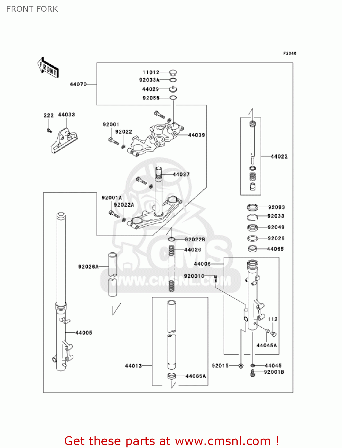 FRONT FORK VN750A18 VULCAN 750 2002 USA CALIFORNIA
