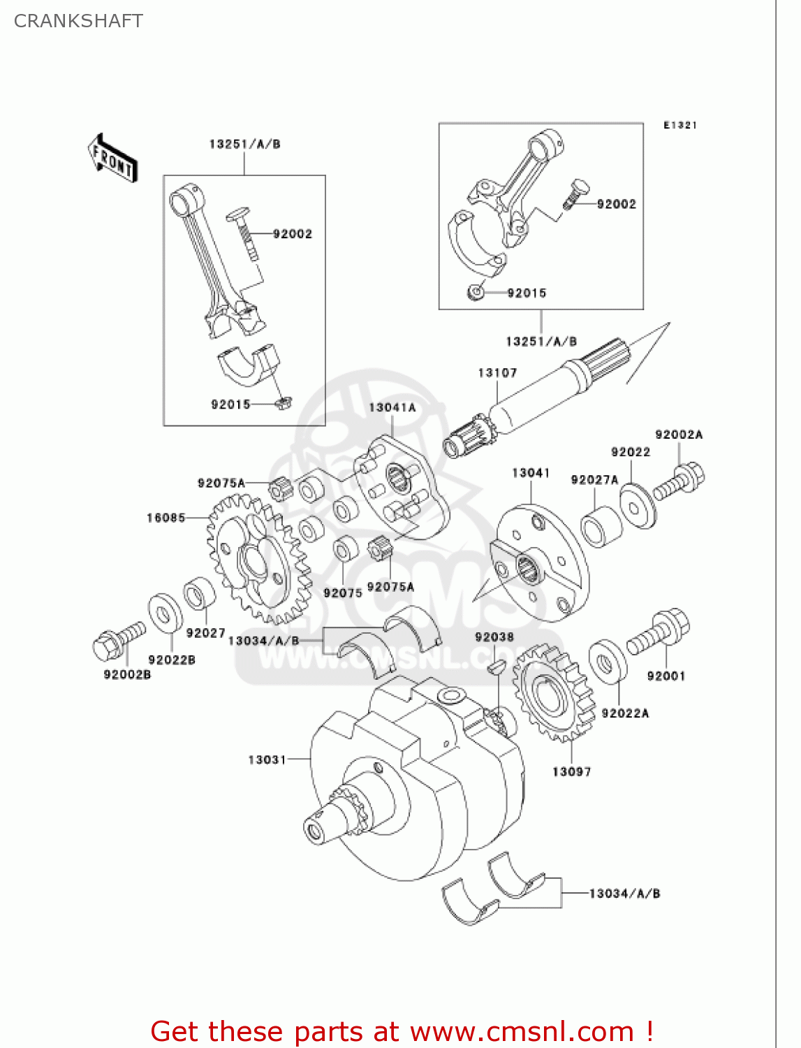 CRANKSHAFT VN750A18 VULCAN 750 2002 USA CALIFORNIA