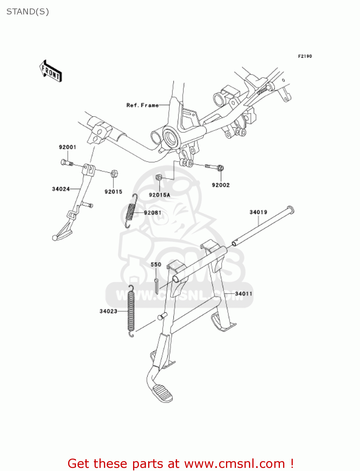 STAND(S) VN750A18 VULCAN 750 2002 USA CALIFORNIA