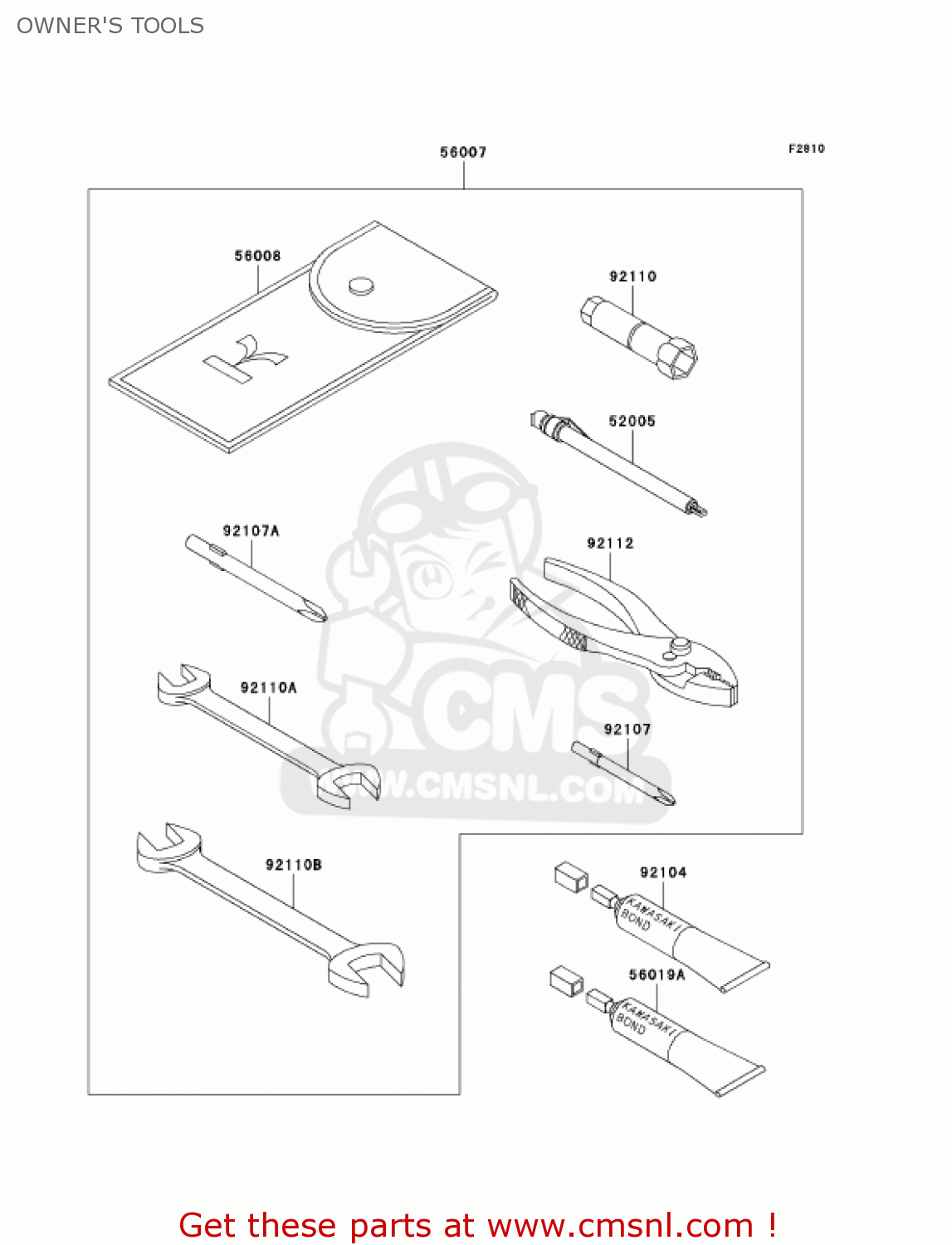 OWNER'S TOOLS VN750A18 VULCAN 750 2002 USA CALIFORNIA