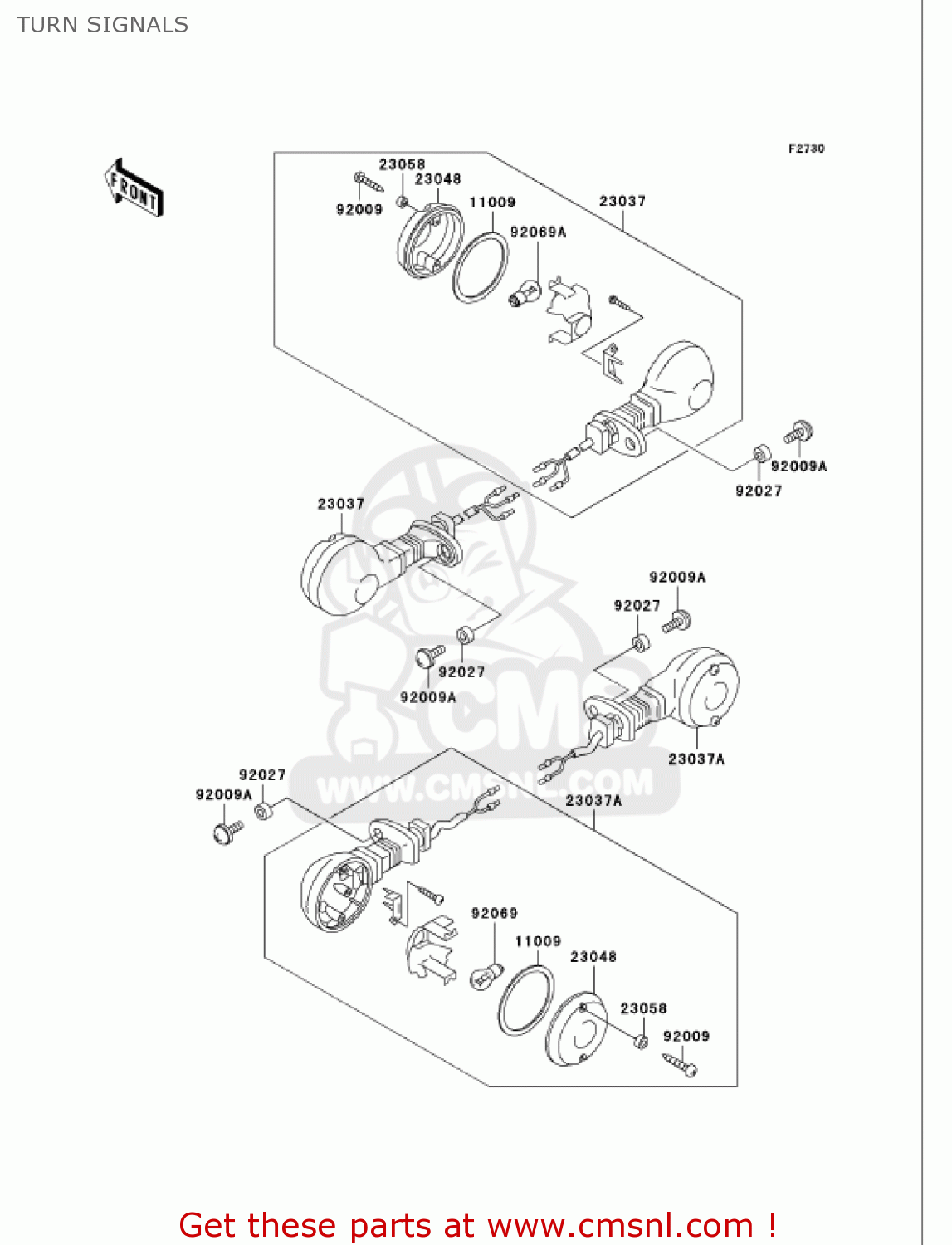TURN SIGNALS VN750A18 VULCAN 750 2002 USA CALIFORNIA
