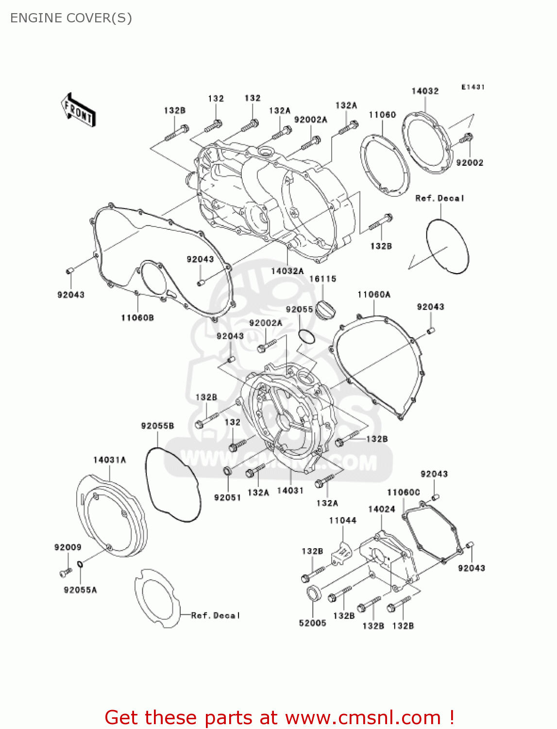 ENGINE COVER(S) VN750A18 VULCAN 750 2002 USA CALIFORNIA